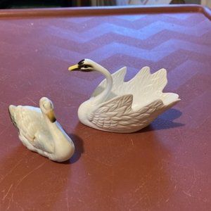 Bone China swan figurines